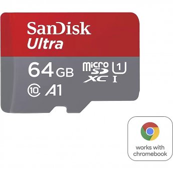 SanDisk Ultra, microSDHC, 64GB, UHS-I, U1, V10 For Chromebooks