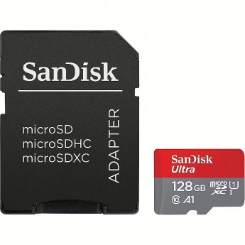 Sandisk Ultra, microSDXC, 128GB, UHS-I, U1, V10 +Adapter