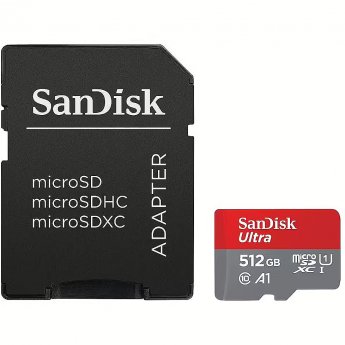 Sandisk Ultra, microSDXC, 512GB, UHS-I, U1, V10 +Adapter
