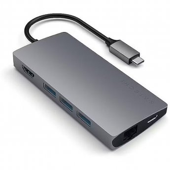 Satechi USB-C hub Multi-Port 4K Gigabit Ethernet, gey - Adapter