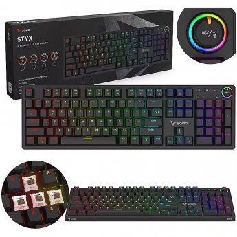 Savio STYX Mechanical Keyboard Outemu Brown, Hot Swap, RGB