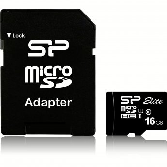 Silicon Power Elite, microSDHC, 16GB, Class 10, UHS-I, U1 +Adapter, SDR 50 mode +Adapter