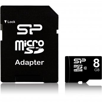 Silicon Power microSDHC, 8GB, Class 10 +Adapter