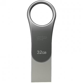 Silicon Power Mobile C80 USB flash drive 32 GB USB Type-A / USB Type-C 3.0 (3.1 Gen 1) Titanium
