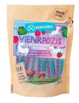 SKRĪVERU vienradzis ar rabarberiem un avenēm, 250g