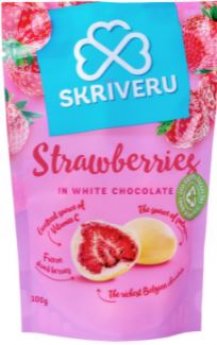 SKRĪVERU Zemenes piena šokolādē 100g