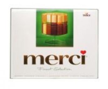 Šokolādes izlase MERCI ar riekstiem, 250g