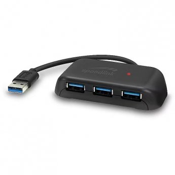Speedlink SNAPPY EVO USB Hub , 4-Port, USB 3.0, USB 3.1 Gen 1 , USB 3.2 Gen 1 (5 Gbit-s), Passive, Schwarz
