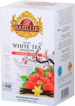 Tēja baltā Basilur Premium White Tea Strawberry & Vanilla, 20 pac