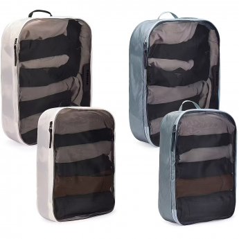 Thule | Packing Cube, 2x Large, 2x Medium | Packing Cube | Pond Gray/White