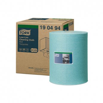 Tīrīšanas drāna TORK Premium Low-Lint W1, 27.5 cm x 180 m, 500 loksnes, tirkīza krāsa