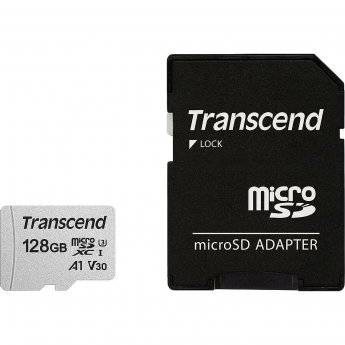 Transcend 300S, microSDXC 128GB, UHS-I, U3, V30 +Adapter