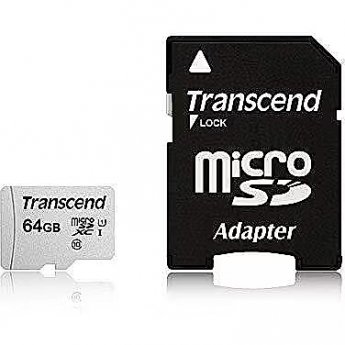 Transcend 300S, microSDXC, 64GB, Cass 10, UHS-I, U1 +Adapter