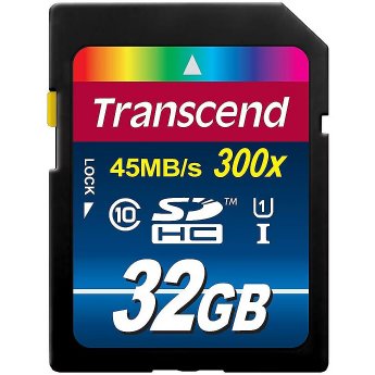Transcend 300x, SDHC, 32GB, Class 10, UHS-I, U1