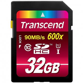 Transcend 600x, SDHC, 32GB, Class 10, UHS-I, U1