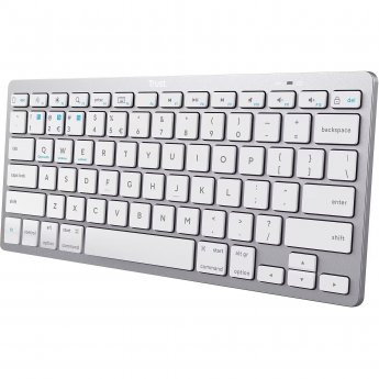 Trust Kabellose Bluetooth Tastatur, Deutsches QWERTZ-Layout Leiser Tastenanschlag, Integrierte Multimedia- und Funktionstasten, Kompatibel mit verschi
