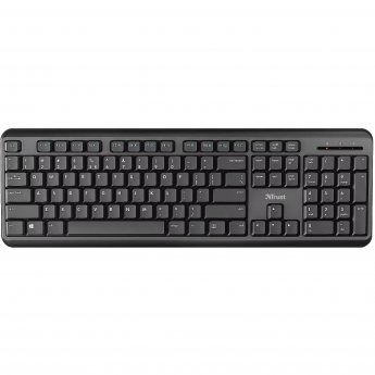 Trust TK-350 Wireless Keyboard, Leise Tasten, DE-Layout Kabellose Verbindung mit einer Reichweite bis zu 10 Meter, Flüssigkeitsgeschütztes Design, Kab