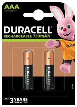 Uzlādējamās baterijas DURACELL AAA 750 mAh, 2 gab