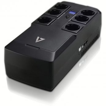 V7 750VA DESKTOP UPS LCD 6 OUT 3 UPS+3 SURGE SCHUKO 230V .IN