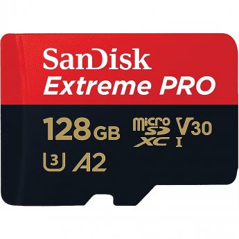 Western Digital Extreme Pro, microSDXC, 128GB, UHS-I, U3, V30 +Adapter