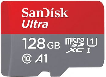 Western Digital SanDisk Ultra, microSDXC, 128GB, UHS-I, U1, V10 +Adapter