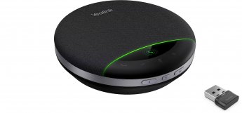 Yealink SP96 USB-C/A, Bluetooth Konferenzlautsprecher KI Geräuschunterdrückung, Mehrfachgerät-Paarung: Bis zu 8 Geräte, 6 Mikrofone