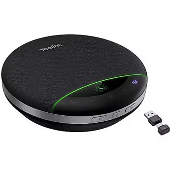 Yealink SP96 USB-C/A, Bluetooth Konferenzlautsprecher KI Geräuschunterdrückung, Mehrfachgerät-Paarung: Bis zu 8 Geräte, 6 Mikrofone, MS Teams zertifiz
