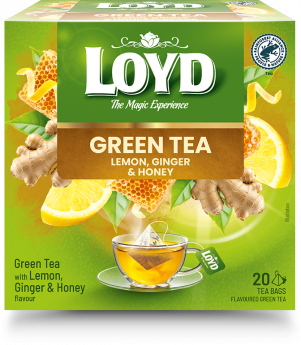 Zaļā tēja LOYD ar zaļo citronu, medu, ingveru 20 x 2g