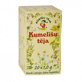 Zāļu tēja RŪĶĪŠU TĒJA, kumelīšu, 20 maisiņi paciņā x 1 g