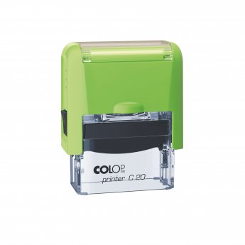 Zīmogs COLOP Printer C20, zaļš korpuss, zils spilventiņš